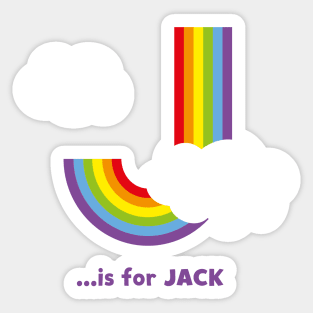 J is for JACK Rainbow Design Sticker